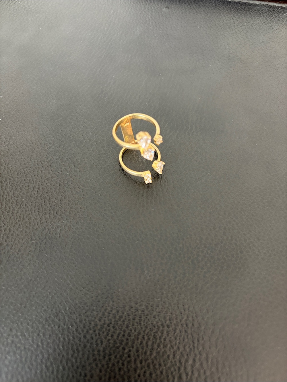 Gold Butterfly Open Ring with Cubic Zirconia Accents